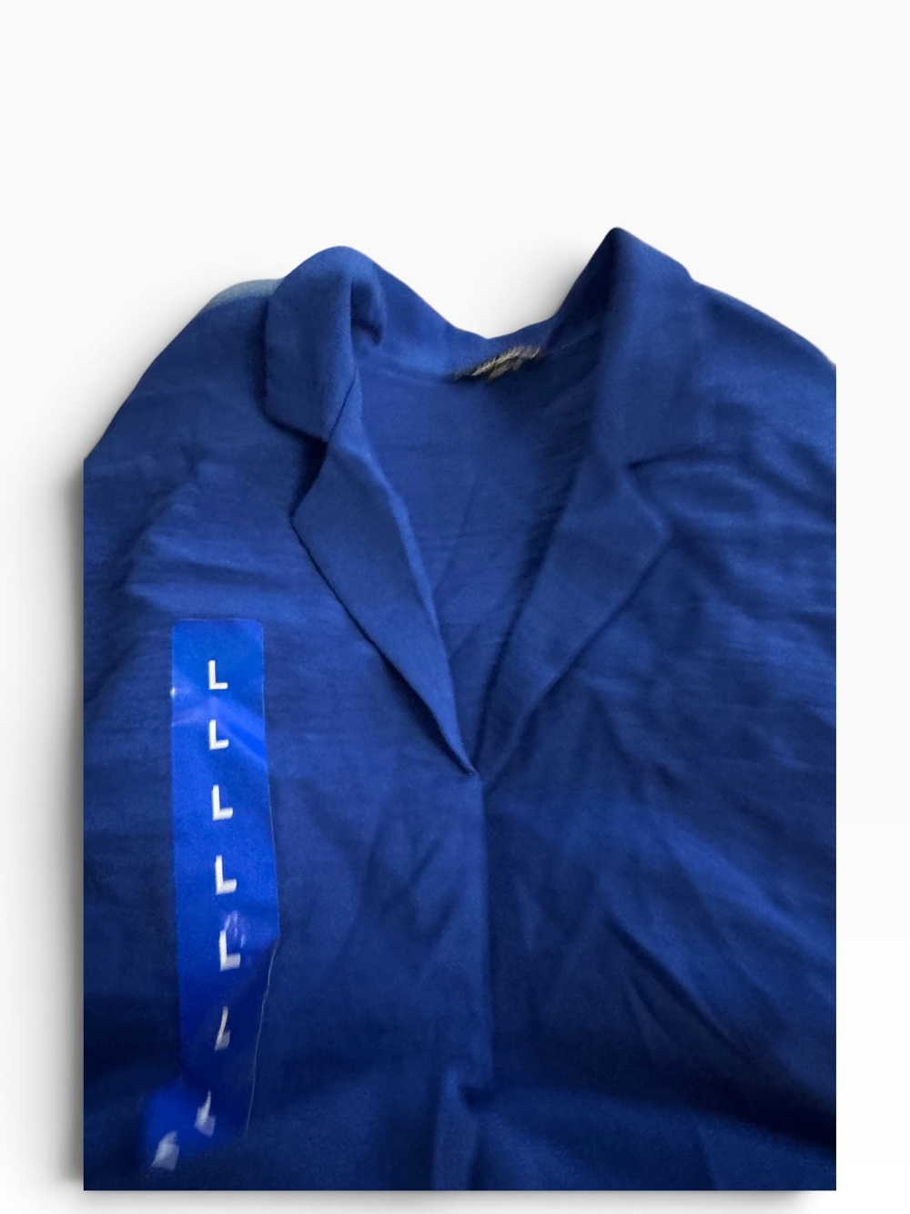 Hilary Radley Notch Collar Blouse NWT | Royal Blue • Measures Small - Picture 5 of 5